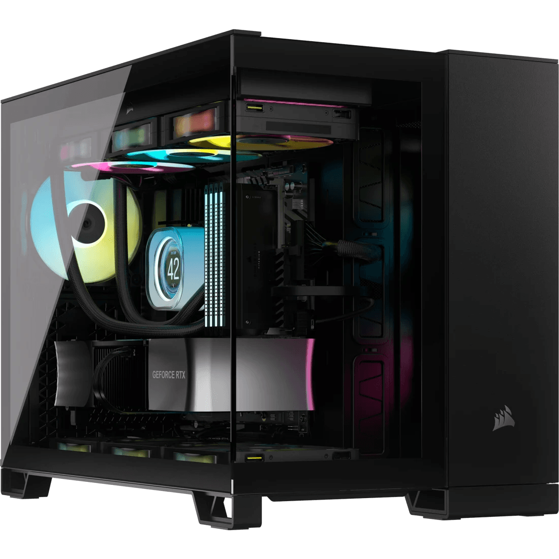 Dual Chamber PC Case - Corsair iCUE LINK 2500X RGB Micro ATX Black Price in Pakistan