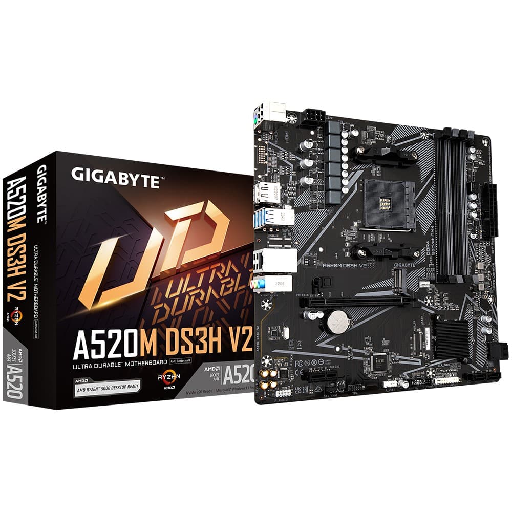 GIGABYTE A520M DS3H V2 AMD AM4 Micro-ATX Motherboard