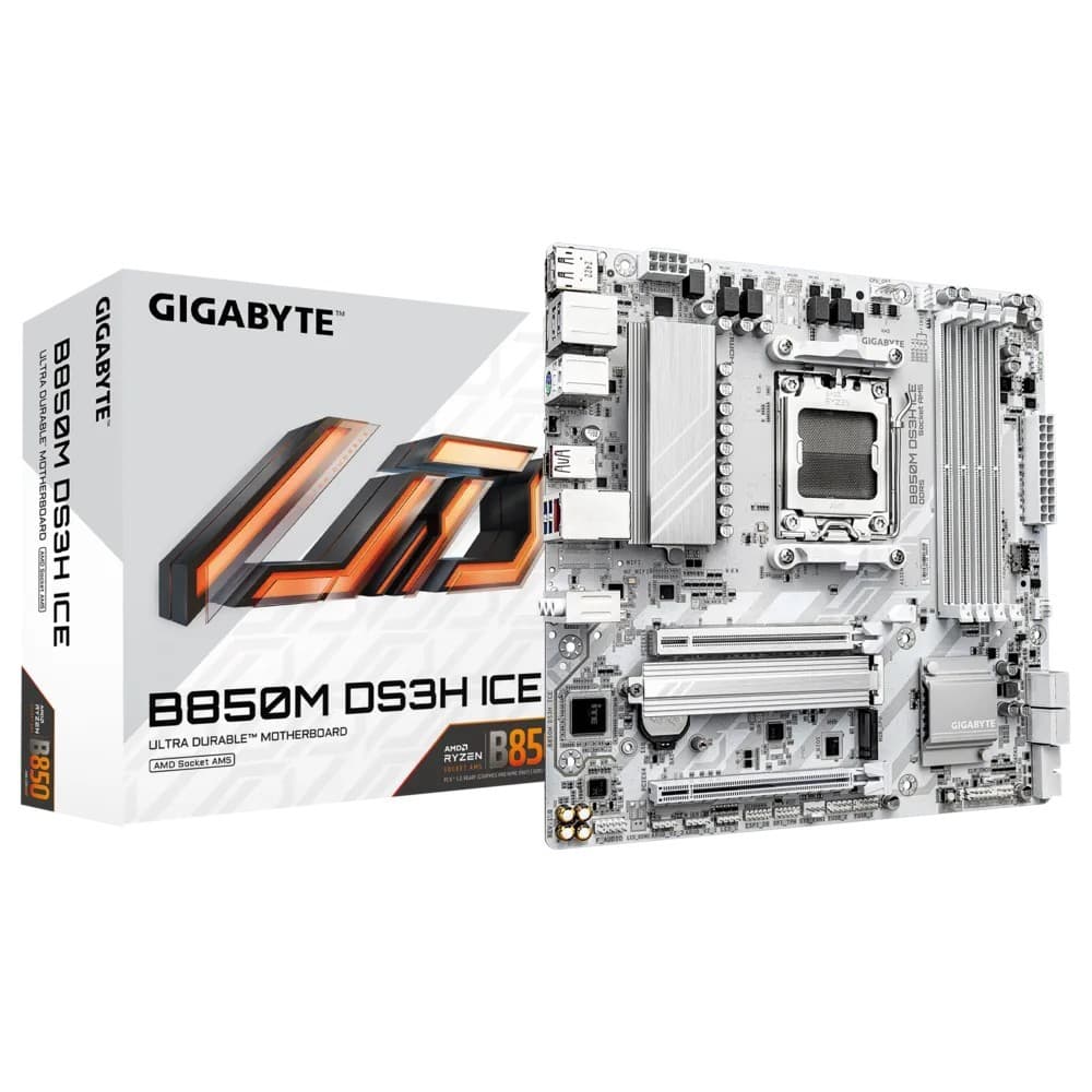 Gigabyte B850M DS3H ICE AMD AM5 Micro-ATX Motherboard White