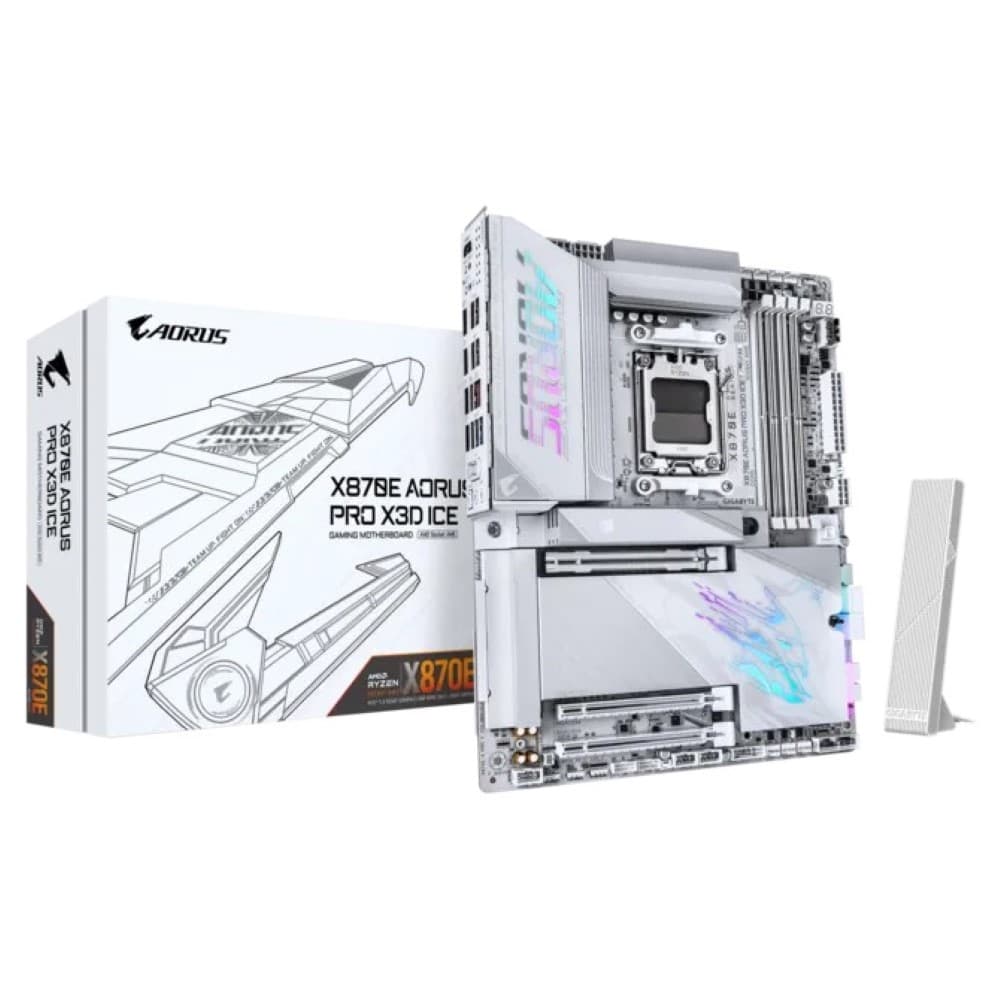 GIGABYTE X870E AORUS PRO X3D ICE AMD AM5 ATX Motherboard