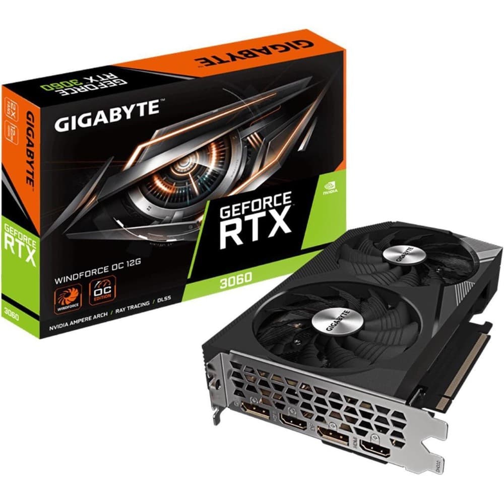Gigabyte NVIDIA GeForce RTX 3060 Windforce OC 12GB GDDR6 192-bit PCI Express 4.0 x16 GPU