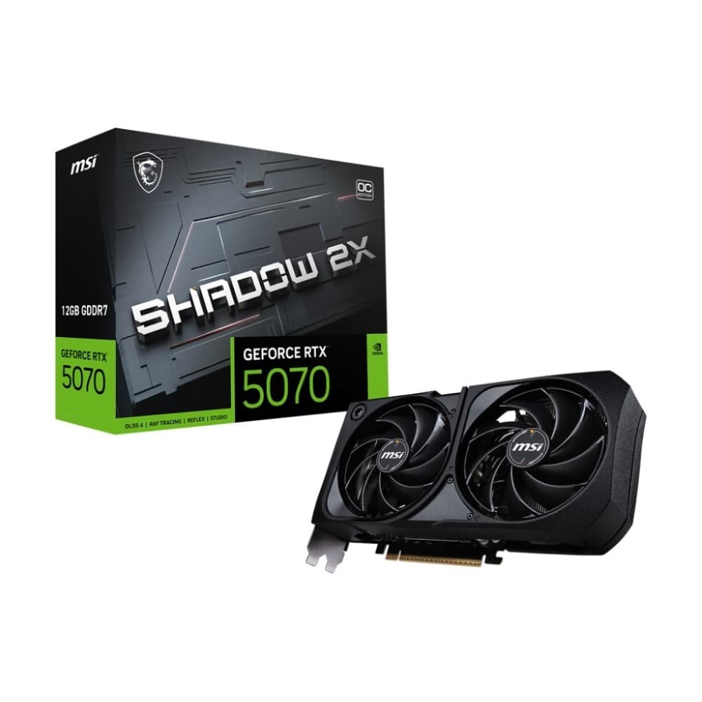MSI SHADOW GeForce RTX 5070 12GB 2X OC GDDR7 PCIe 5.0 x16 192-bit PCI Express 5.0 x16 GPU