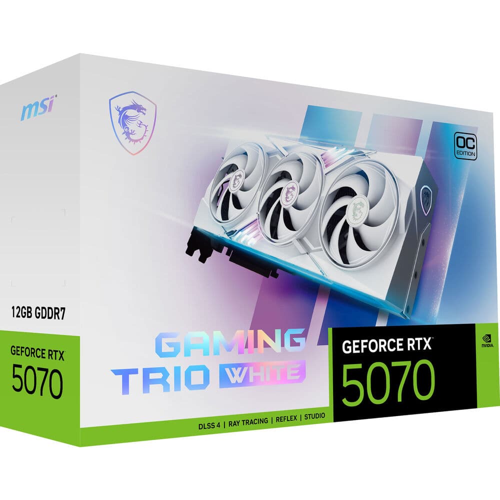 MSI GeForce RTX 5070 GAMING TRIO OC WHITE 12GB GDDR7 192-bit PCI Express 5.0 x16 GPU