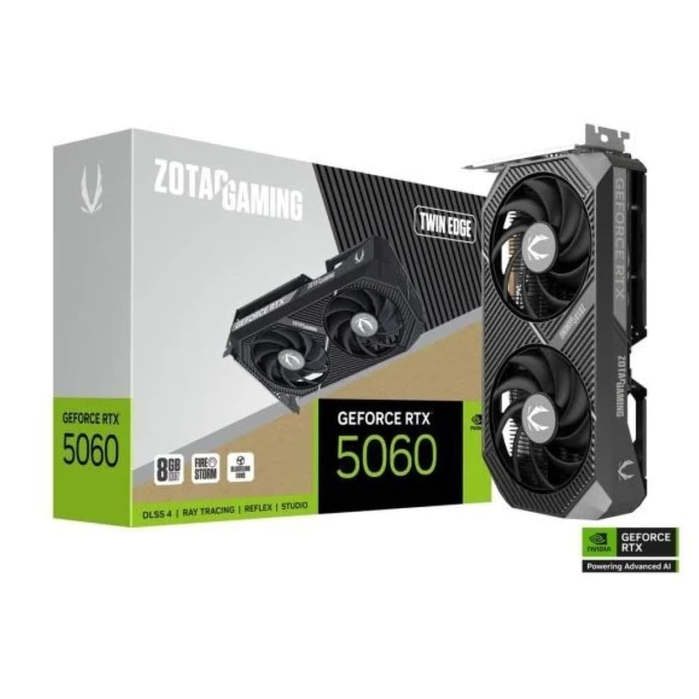 ZOTAC GAMING GeForce Twin Edge RTX 5060 8GB 128-bit 28 GDDR7 PCI Express 5.0 x8 DLSS 4 GPU