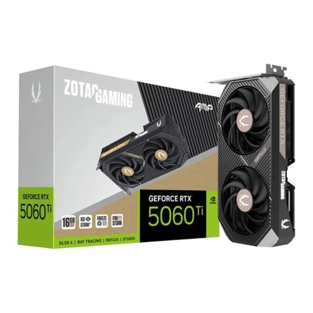 ZOTAC AMP GeForce RTX 5060 Ti 16GB GDDR7 PCI Express 5.0 x8 ATX Graphics 128-bit