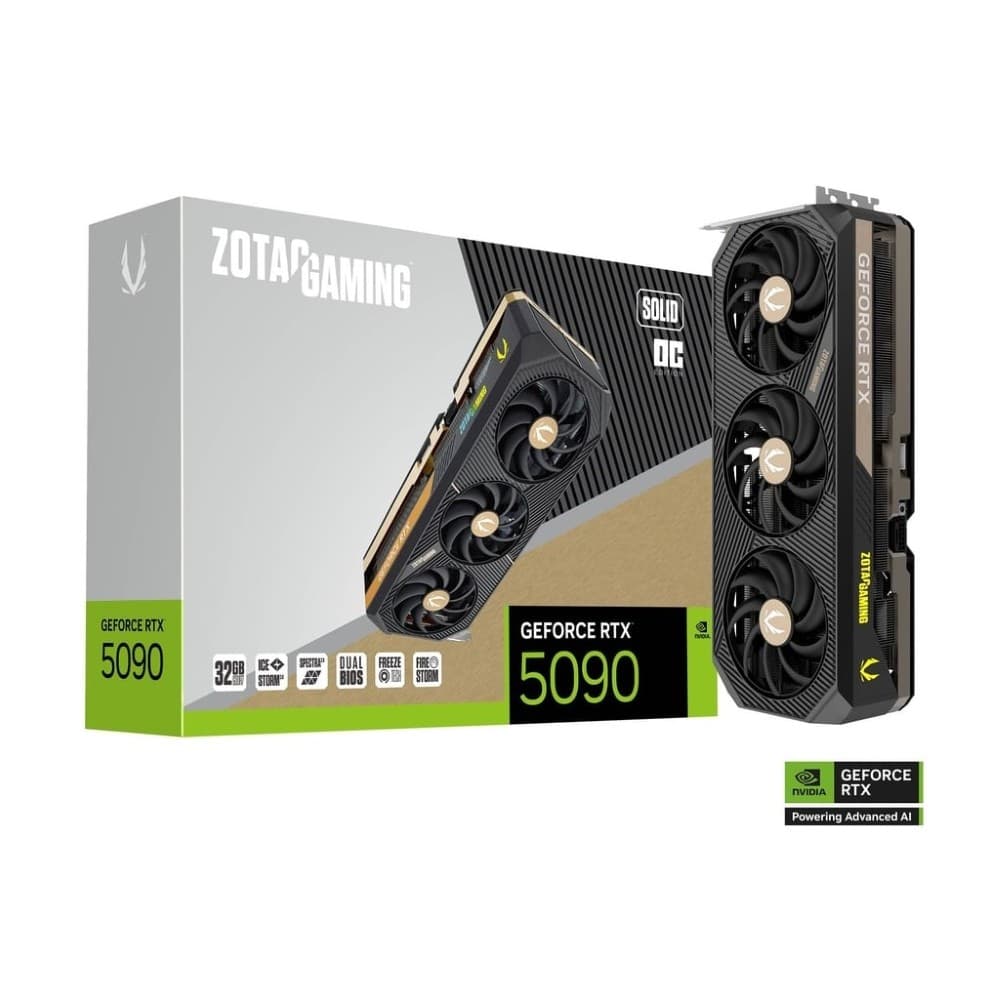 ZOTAC SOLID OC GeForce RTX 5090 32GB 512-Bit GDDR7 PCI Express 5.0 x16 DLSS 4.0 Video Card
